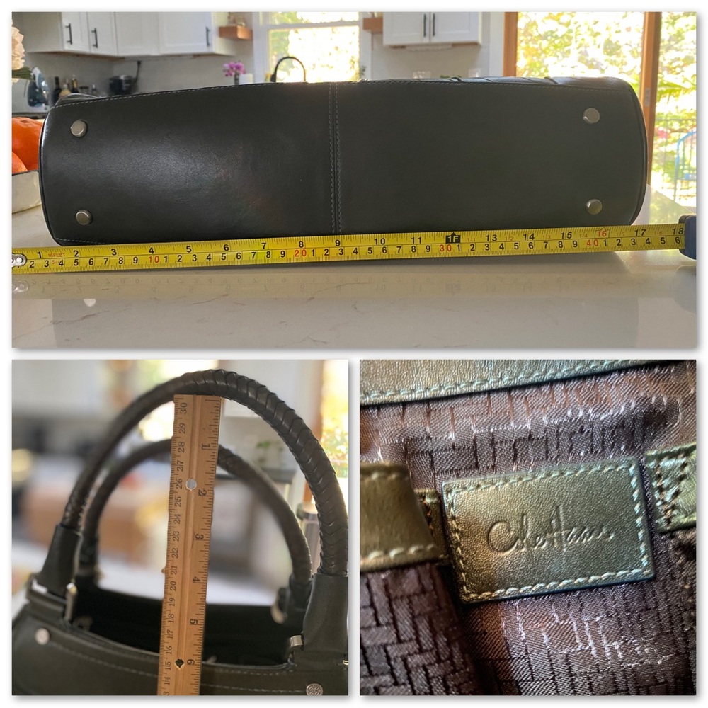Cole Haan Dark Olive Leather Satchel - Picture 5 of 6